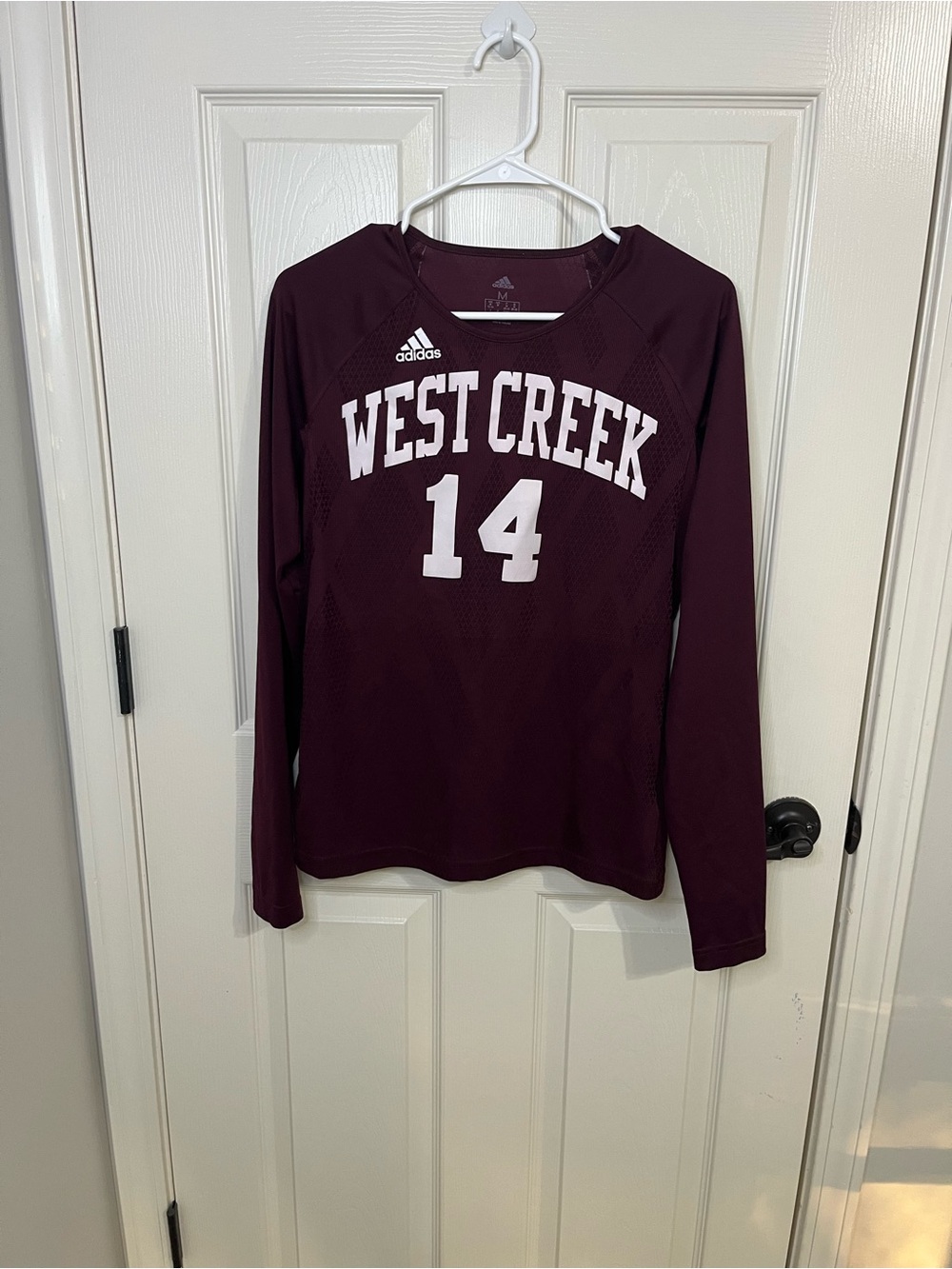 adidas Maroon West Creek 14 Long Sleeve Team Jersey